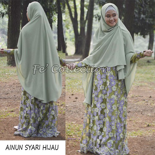 Gamis AINUN syari Original ( Gamis set + khimar)