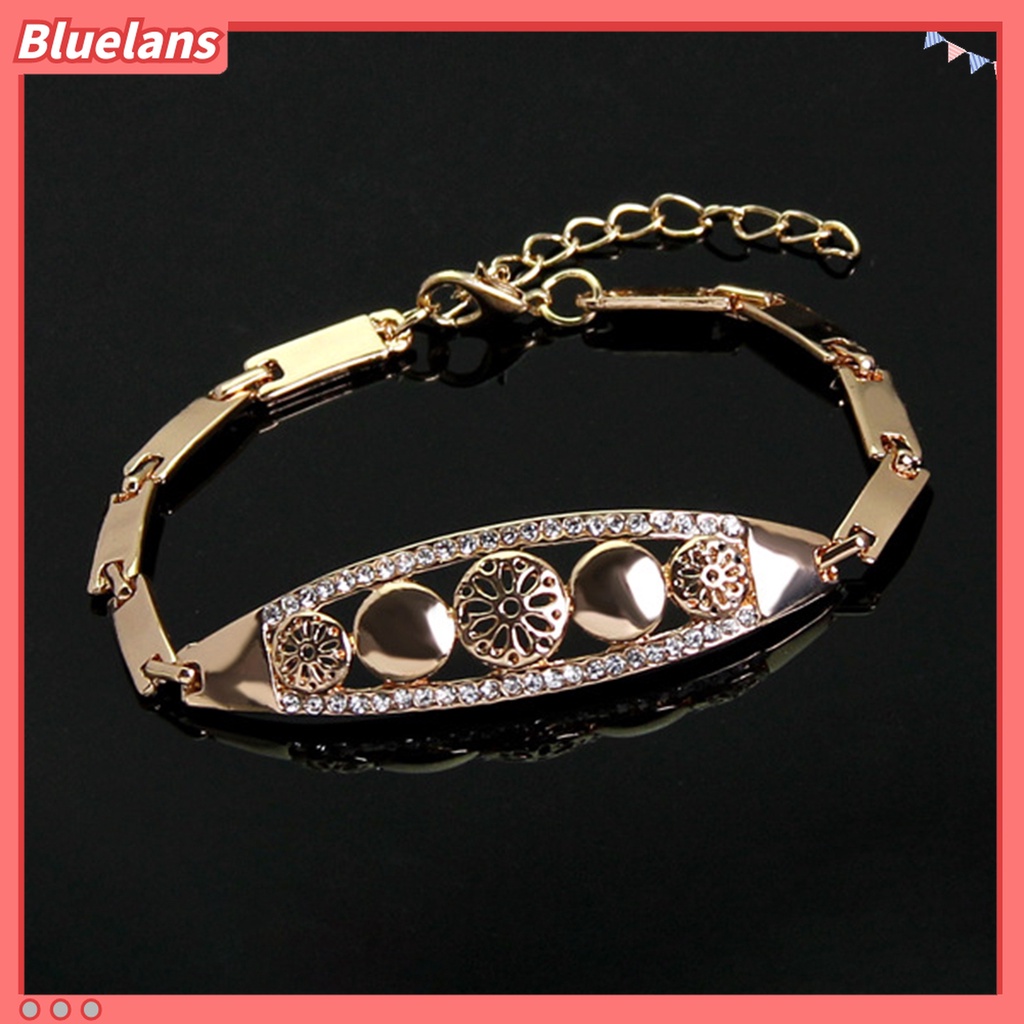 4pcs / Set Kalung Choker Anting Gelang Cincin Berlian Imitasi Bentuk Geometris Hollow Untuk Wanita