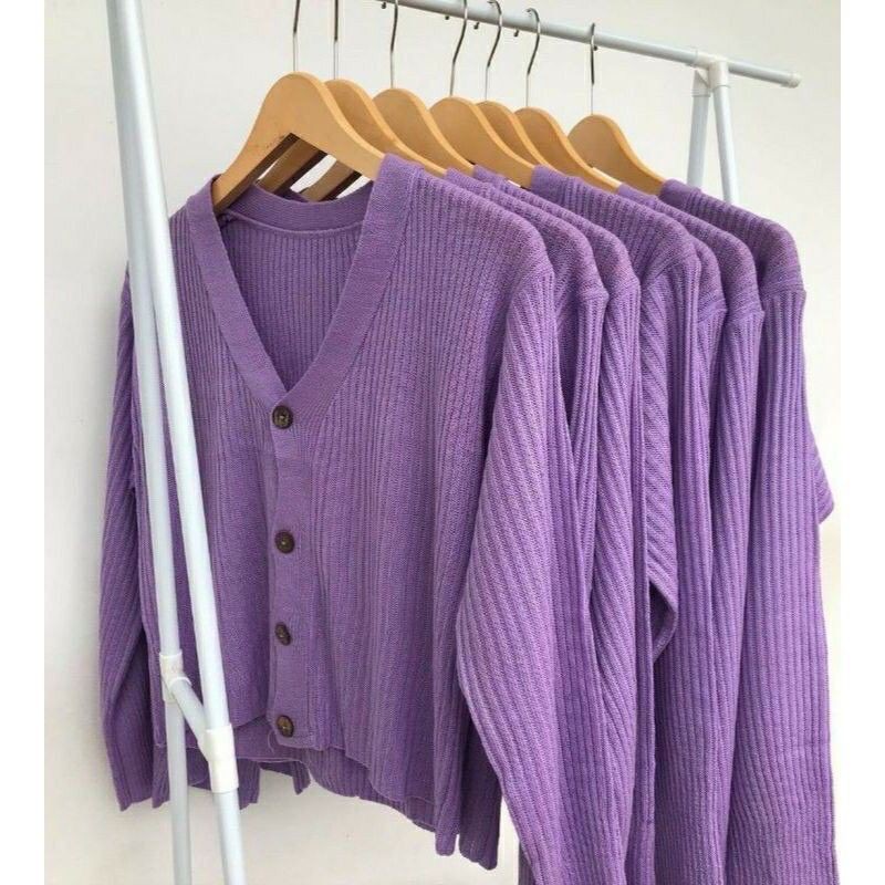 Willy Cardigan Lilac Rajut Cropty Hq