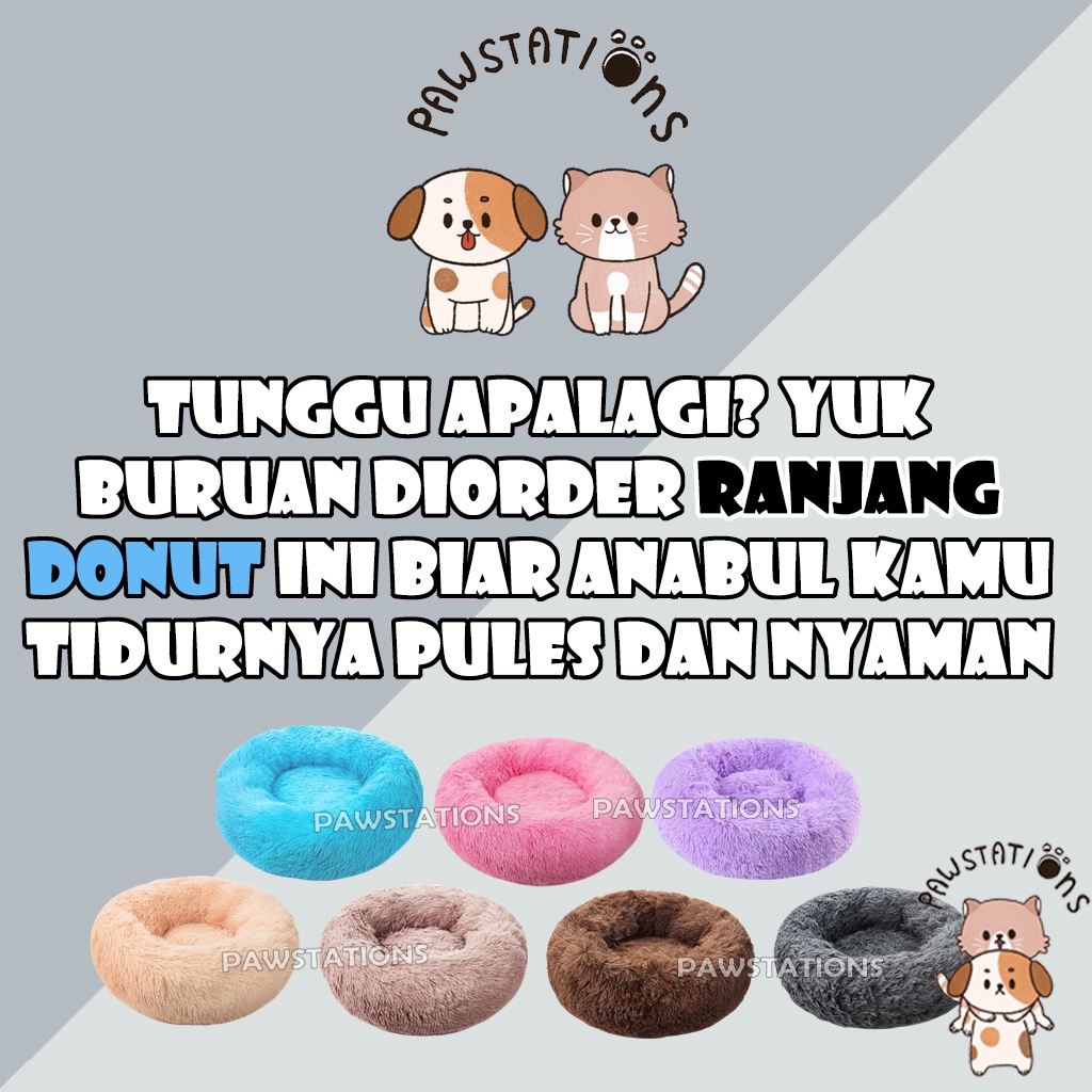 Ranjang Kucing / Anjing Premium Ranjang Donat Size S - L TEMPAT TIDUR ANJING TEMPAT TIDUR KUCING