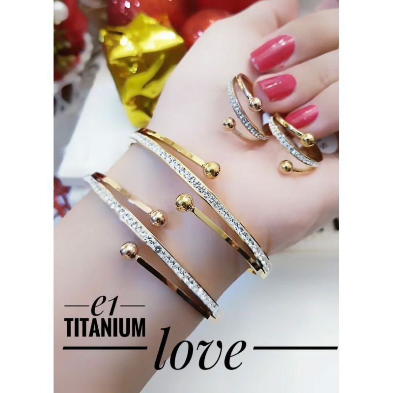 Set Titanium Gelang dan Cincin