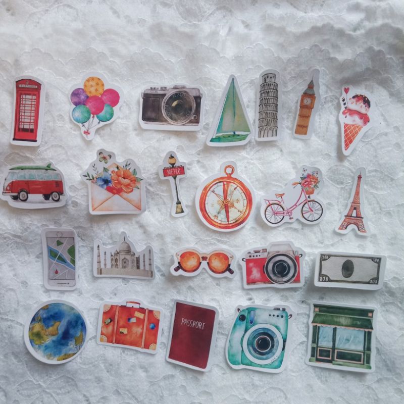 

TRAVEL STICKER SERIES UNTUK DIARY SCRAPBOOK JOURNAL (1PC)