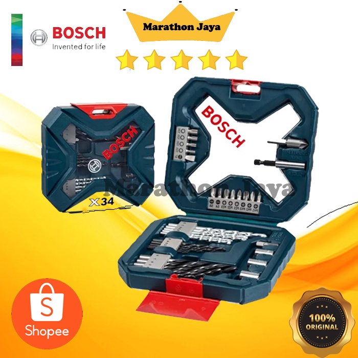 Bosch bor mata set besi kayu beton obeng set X line 33 Bosch