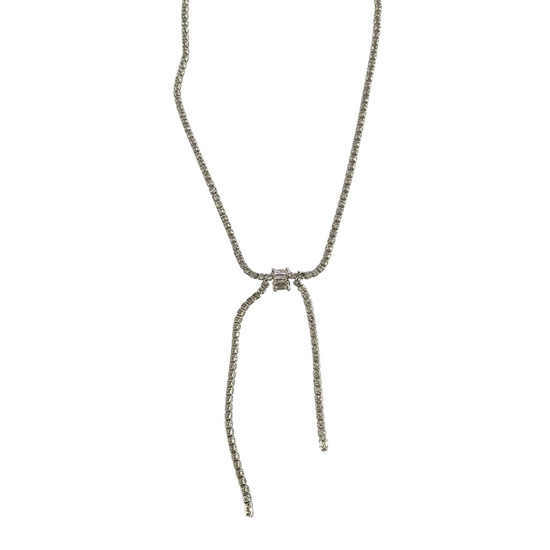 Kalung Rantai Clavicle Silver Desain Rumbai Hias Zircon Gaya Korea Untuk Wanita 2022