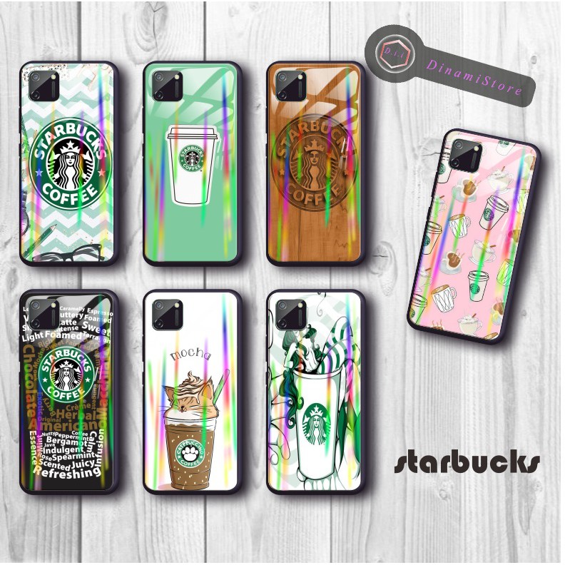 Back case glass aurora STARBUCKS oppo A3s A1k A5 A9 2020 A7 F9 A5s A31 A52 A92 A37 A53 A83 F1 DII712