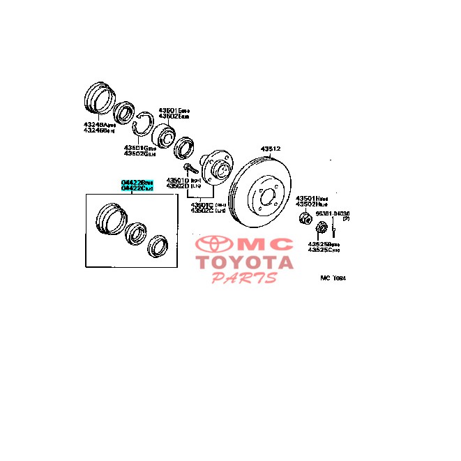 Seal Sil Roda Depan Toyota Corola AE111 AE110 EE111 EE110 04422-12091