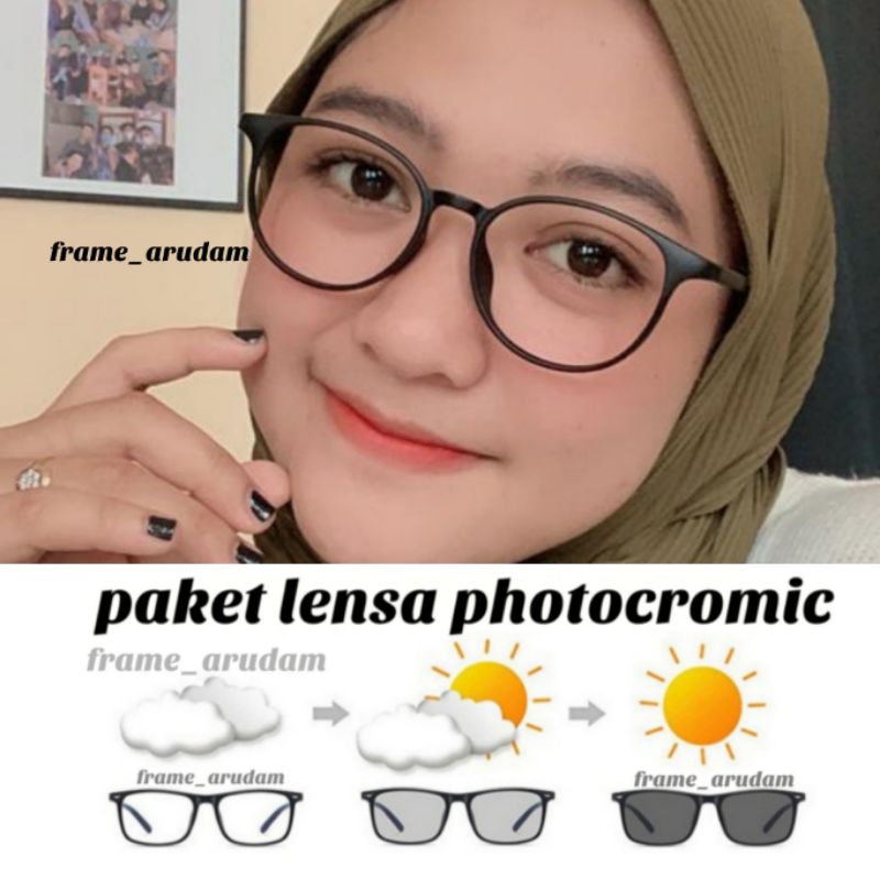 kacamata5009 photocromic | frame antiradiasi | kacamata unisex | kacamata wanita 5009