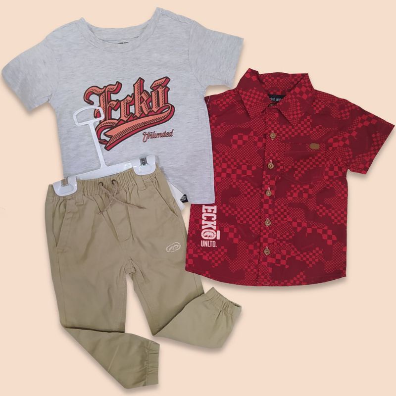 Setelan Anak Laki 3in1- Merk Ecko  Untld Original