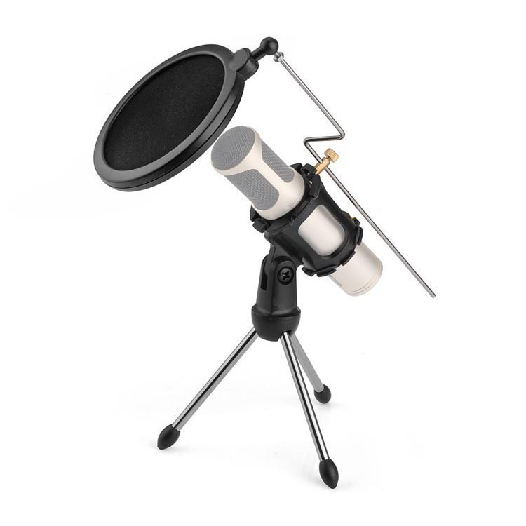 Zeepin Mini Tripod Stand Mikrofon Universal dengan Pop Filter - PS-05 - Black