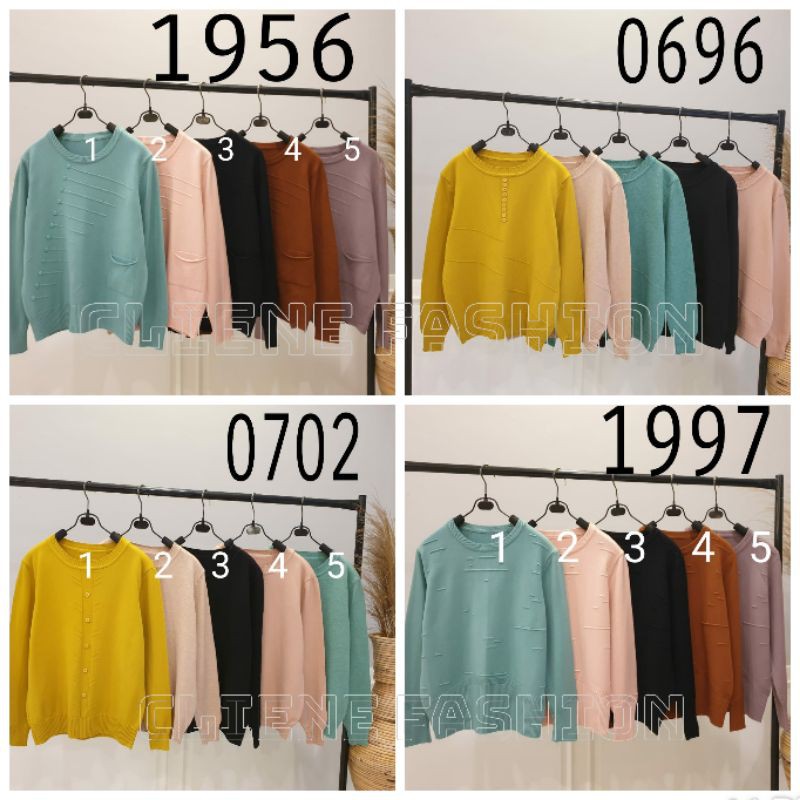 ATASAN KAOS RAJUT IMPORT WANITA LENGAN PANJANG