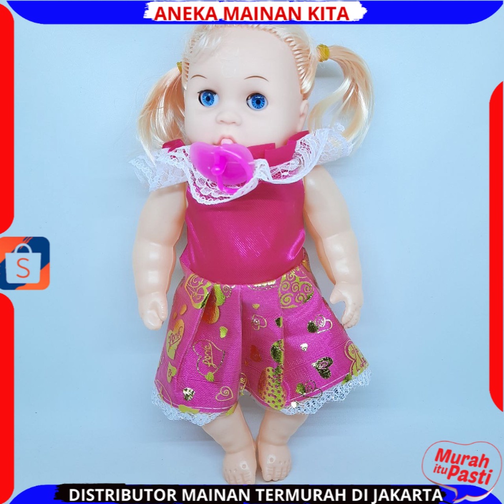 Mainan Anak Boneka Nangis Empeng ukuran BESAR 25cm - Boneka Bisa Menangis Terbaru Model Cantik