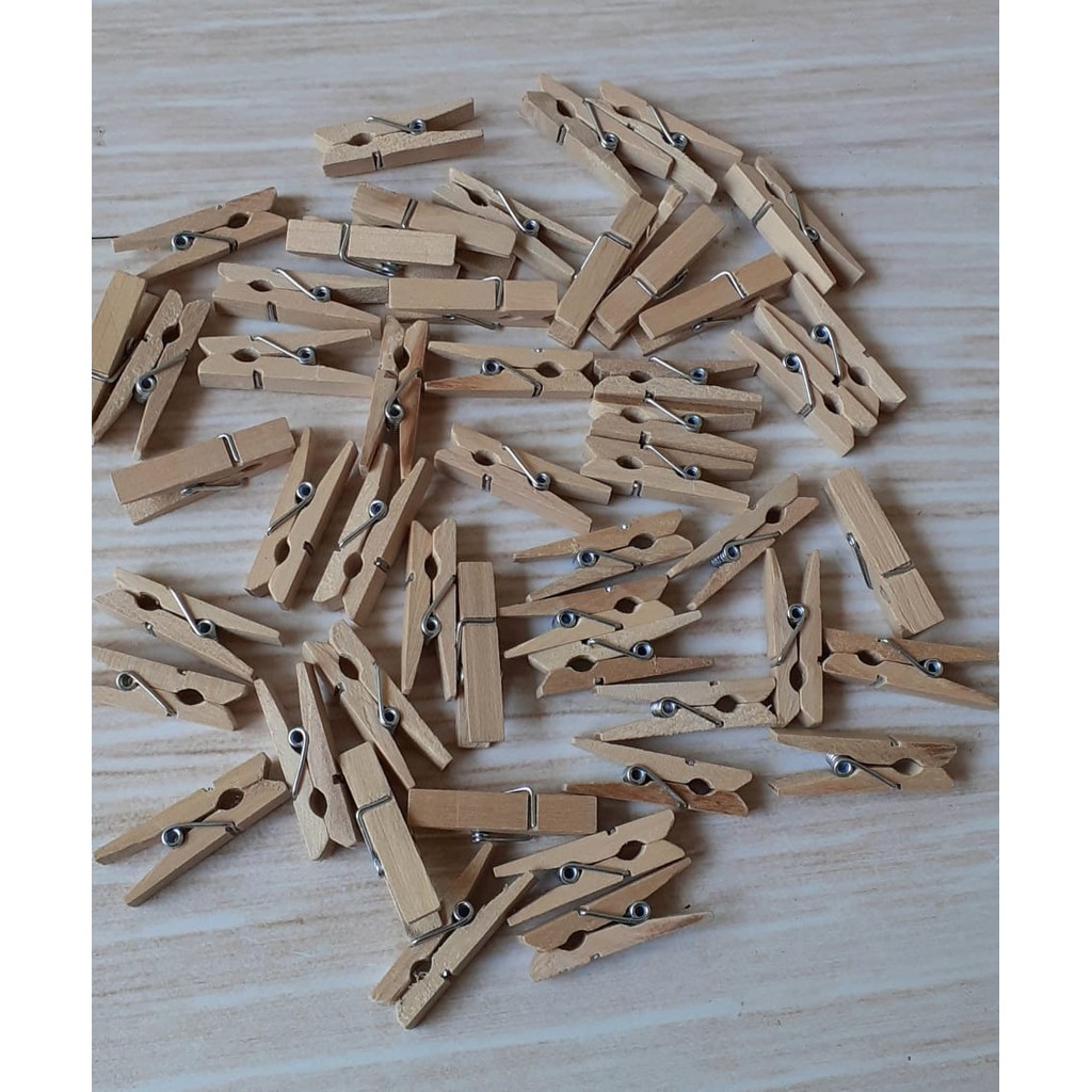 25 pcs Wooden Clip/ Penjepit kayu untuk foto polaroid 3,5cm