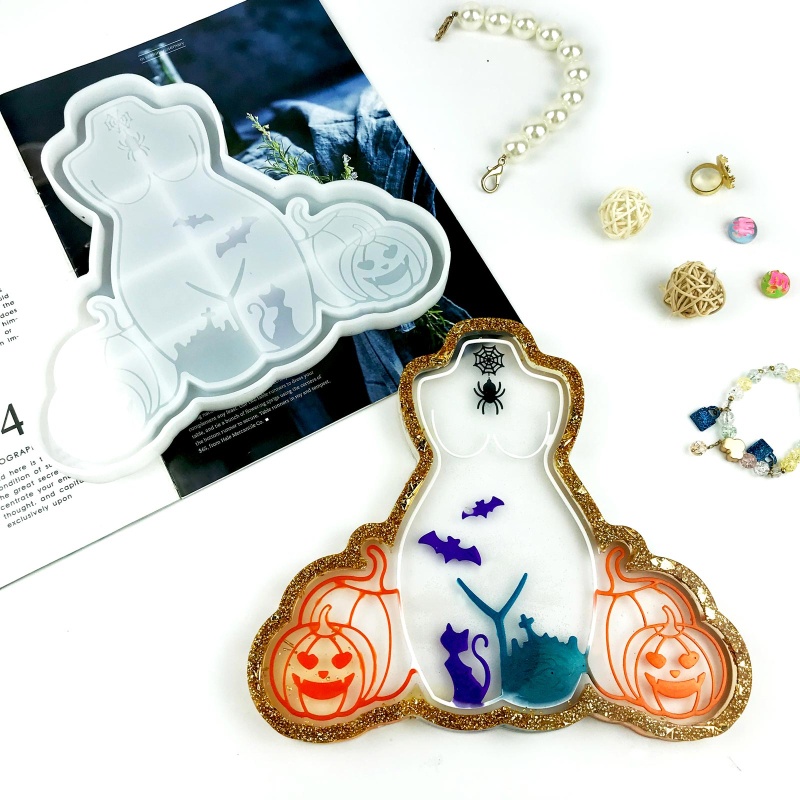 Cetakan Resin Epoksi Bahan Silikon Desain Halloween Untuk Membuat Gelas