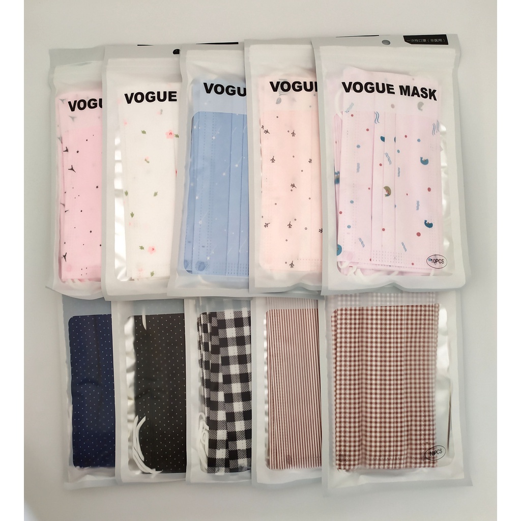 Masker Earloop 3ply Motif  Sekali Pakai Isi 10