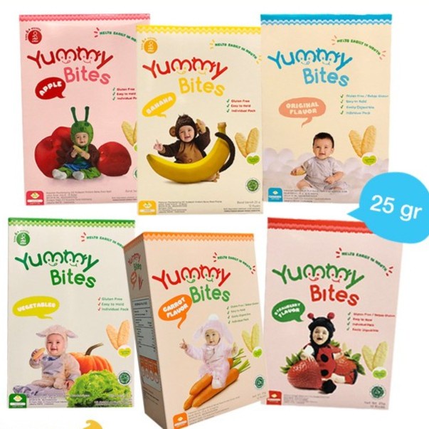 Yummy Bites Rice Crackers 25g / 50gr | Snack Bayi 6+ Bulan