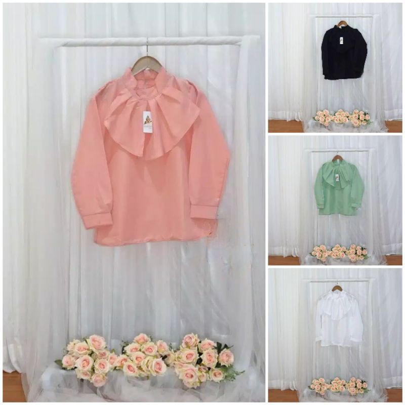 (COD) Baju Kerja Wanita / Atasan Wanita / Blose Wanita / Blouse Rumbai depan Wanita a131 bw004