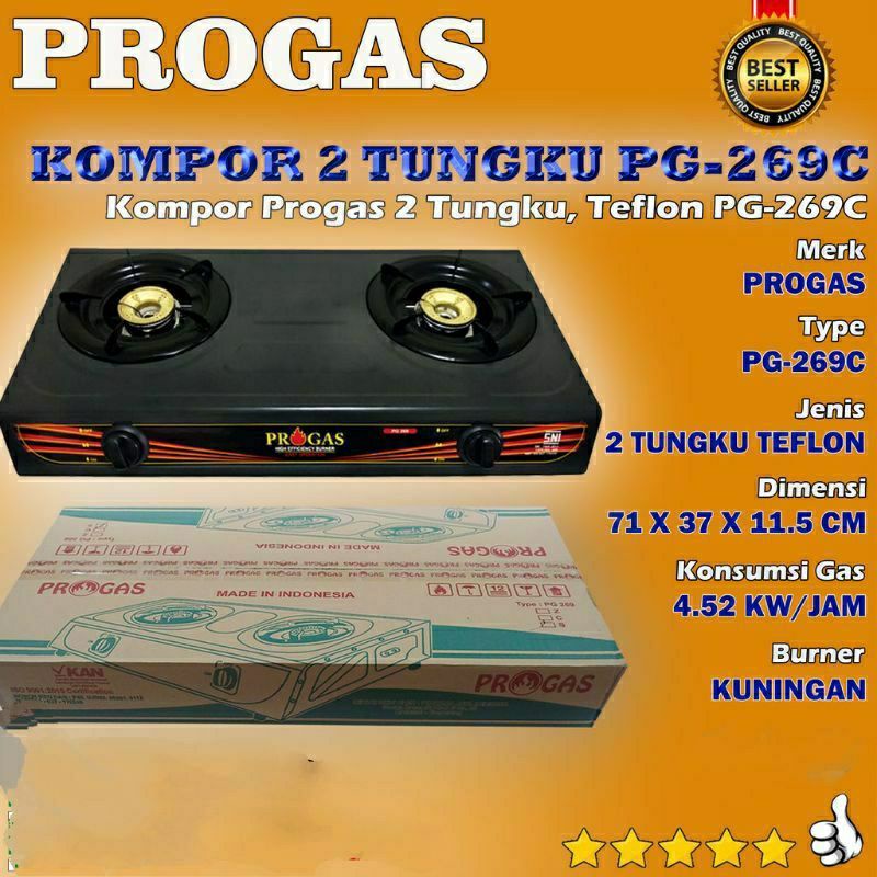 Kompor Gas 2 Tungku Hitam , Kompor Gas 2 Tungku Teflon +  Selang Gas Paket