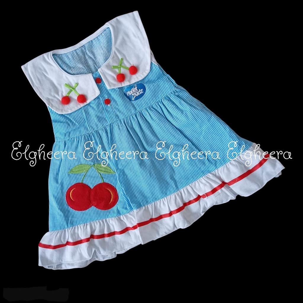 (Elgheera) DB-07 Dress Bayi Motif Cherry / Grosir Baju Bayi Murah