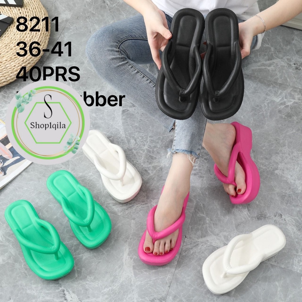 Sandal jepit wedges terlaris eva rubber premium kekinian 8211 (36-41)