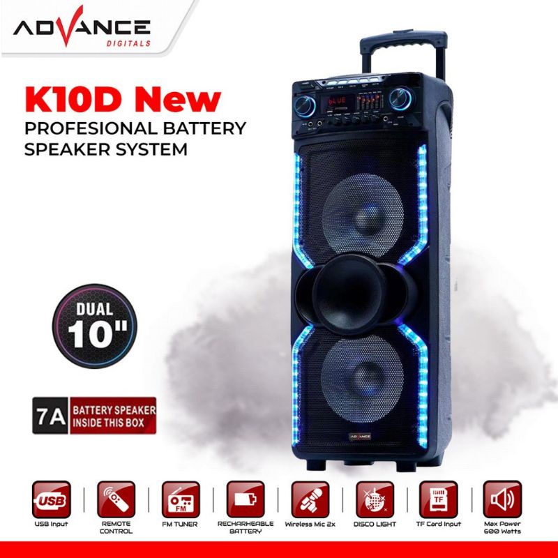 Speaker Active Portable Advance K10D 10&quot;