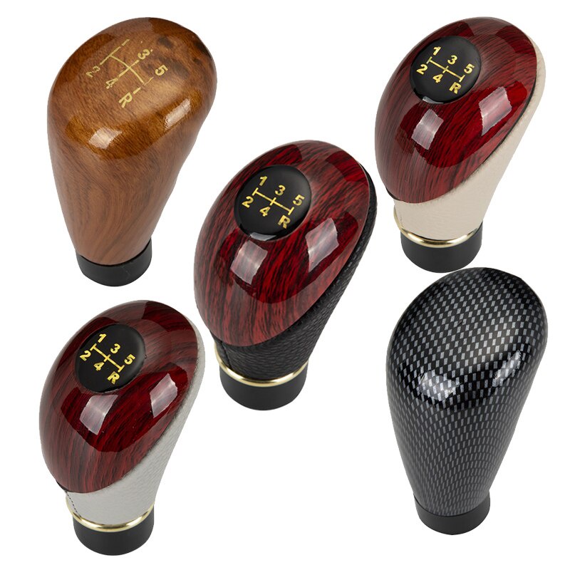 Shift Knob Universal Knop Gear Knob Kayu Type R Tuas Gigi Perseneling Transmisi Mobil Manual