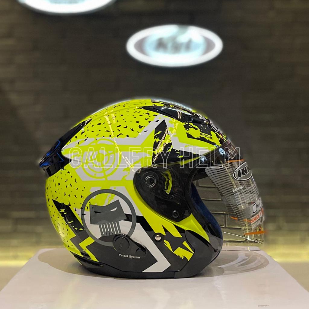 INK Metro Super Fluo #3 Yellow Fluo / Helm half face / helm double visor
