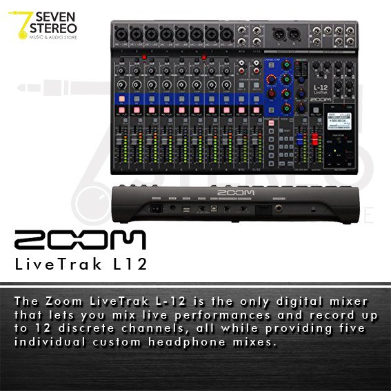 Zoom LiveTrak L-12 L12 Digital Mixer For Recording | Multitrack Recording Mixer