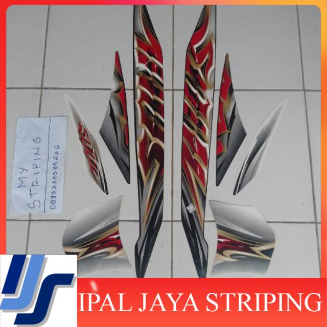 Striping stiker mio soul 2010/2011 putih hitam