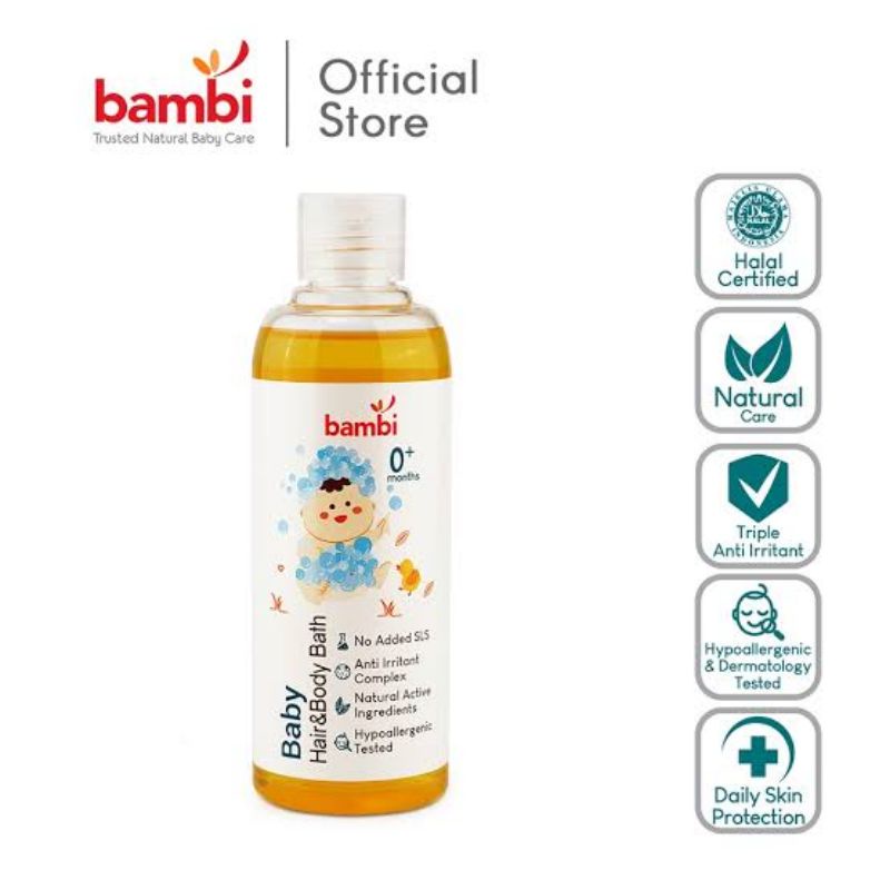 Bambi Baby Hair&amp;Body Bath 200 ml / Shampoo &amp; Sabun Bayi / Shampoo &amp; Sabun Bambi