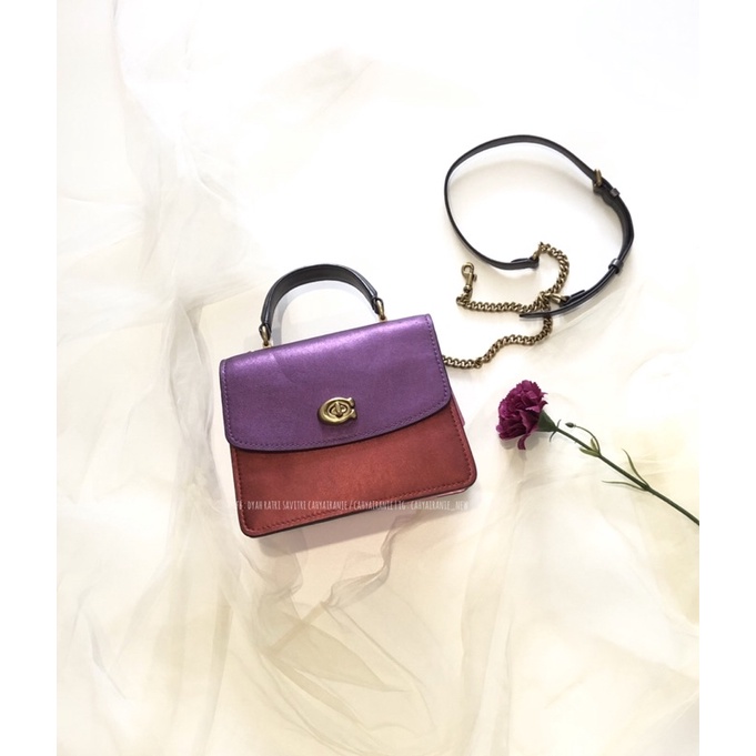 Coach Parker Top Handle Metallic Colorblock Multi Preloved