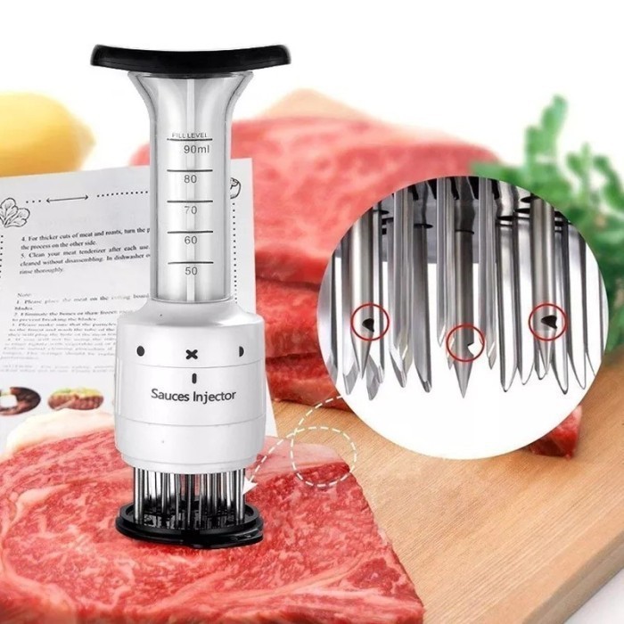 GOOD Meat Tenderizer Needle Stainless Steel Steak Meat Injector Marinade