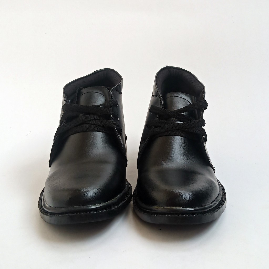 Sepatu PDH Pantofel Pria Paskibra Dinas TNI Security Satpam Kantoran Bahan Kulit Hitam Doff Premium