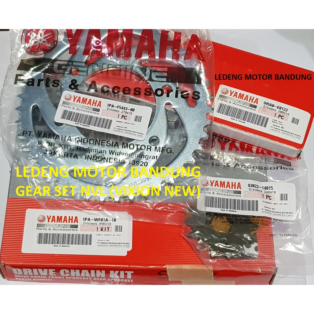 Original Gear Set NVL Vixion New Rantai Komplit GirSet Depan Belakang Yamaha Asli