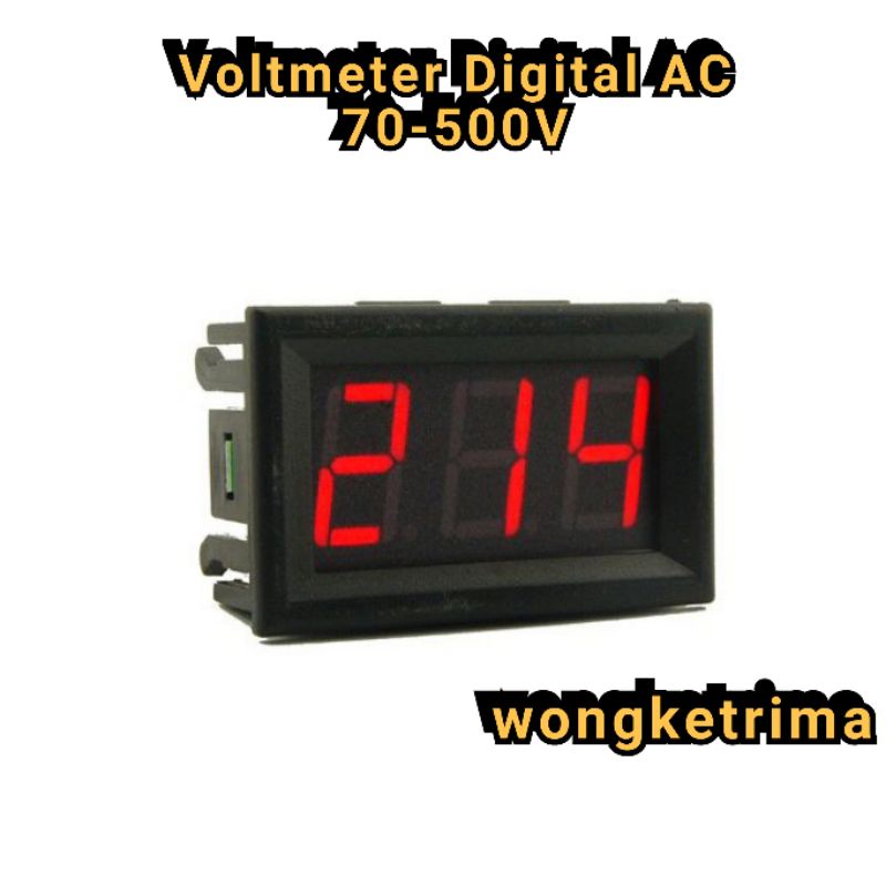 Voltmeter Digital AC 70-500V Pengukur Tegangan PLN 2 kabel