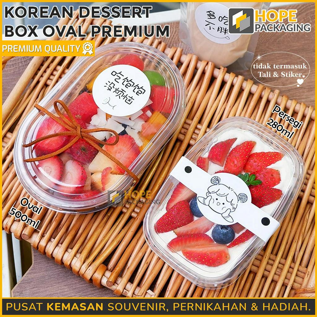 [ISI 3PCS] Korean Dessert Box Premium / bentuk persegi dan oval transparant toples bening makanan kue / salad untuk hampers dessert cup box dessert tiramisu