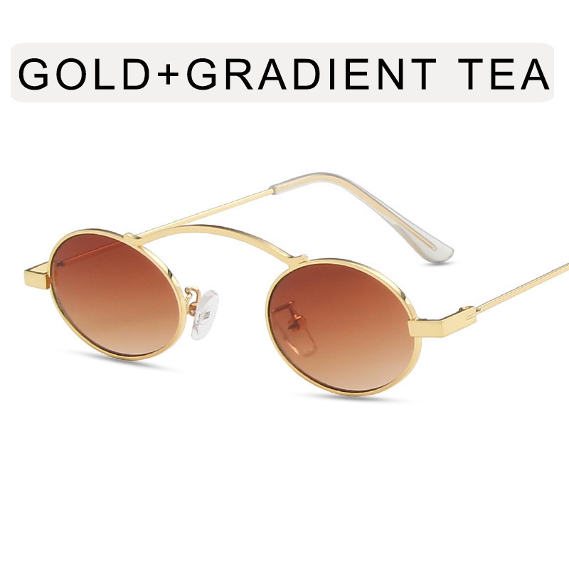 （YUZHU）COD New Fashion Arched Single Beam Metal Frame Kacamata Oval Retro Kacamata Gaya Barat Modern