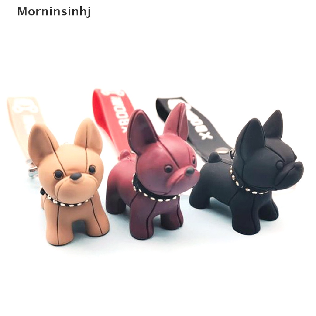 Mornin Fashion Punk French Bulldog Keychain Kulit Anjing Gantungan Kunci Tas Mobil Perhiasan Hadiah id