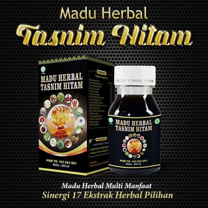 Tasnim Hitam Madu Herbal Multi Manfaat 17 in 1-  Madu Kesehatan Otak