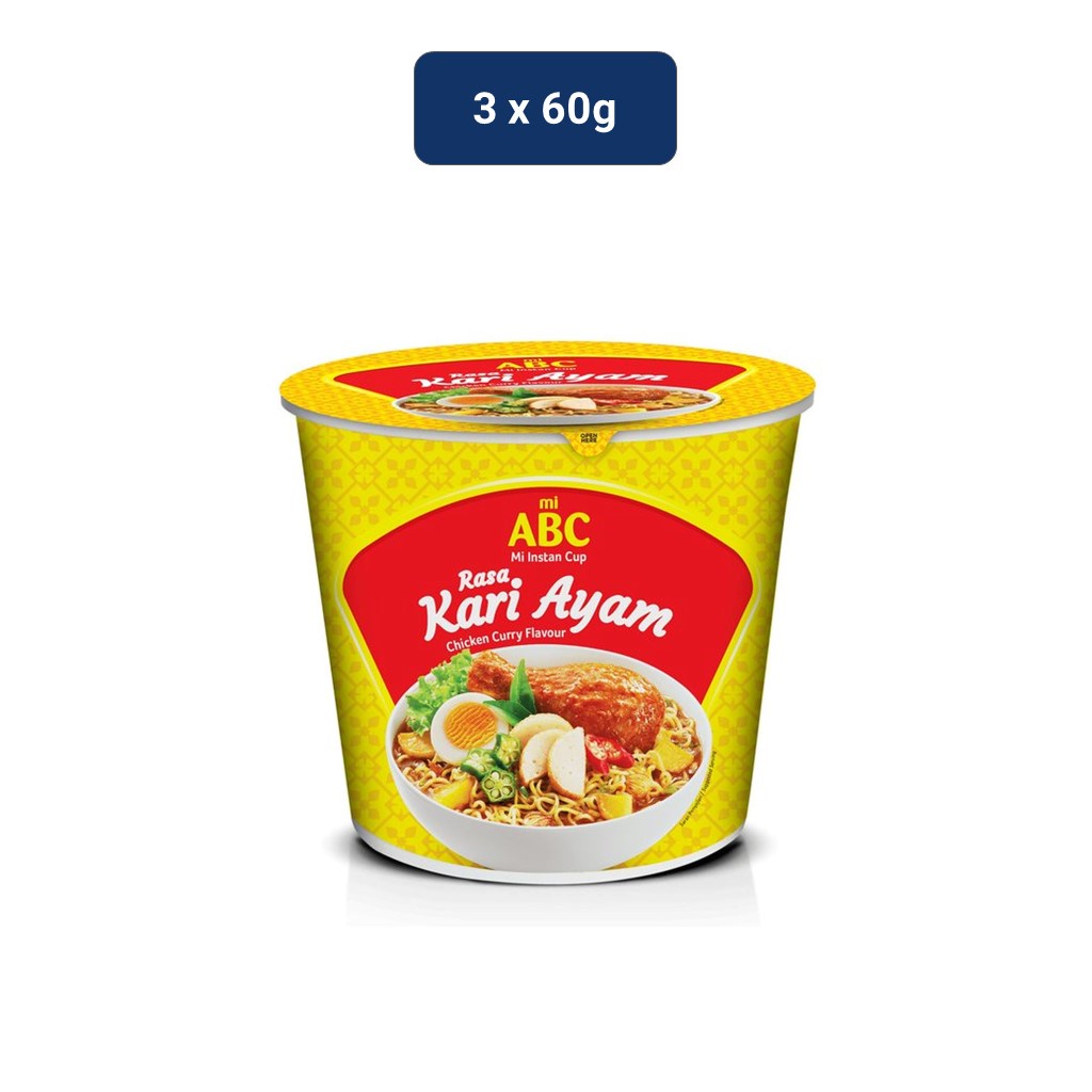 

ABC Cup Mie Instan Rasa Kari Ayam 3 x 60 gr