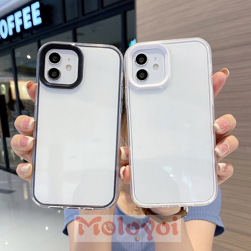 Casing Softcase TPU IPhone 13 12 11 Pro MAX 7 8 Plus XR X XS MAX SE 2020 Transparan Shockproof 3 In 1 Warna Permen