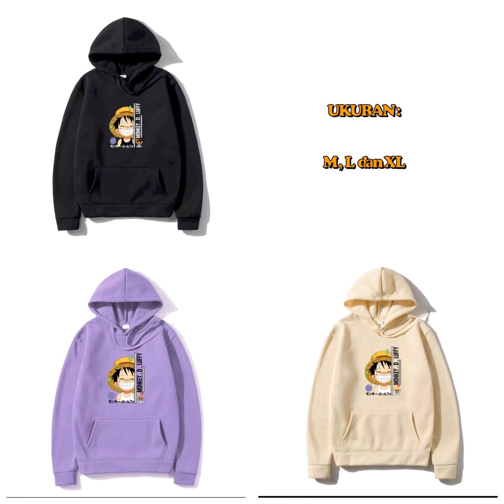 MUKZHOP - HOODIE LUFFY NYENGIR ONEPIECE / hoodie kece / motif luffy / sweater keren / distro / fashion pria / terbaru / termurah