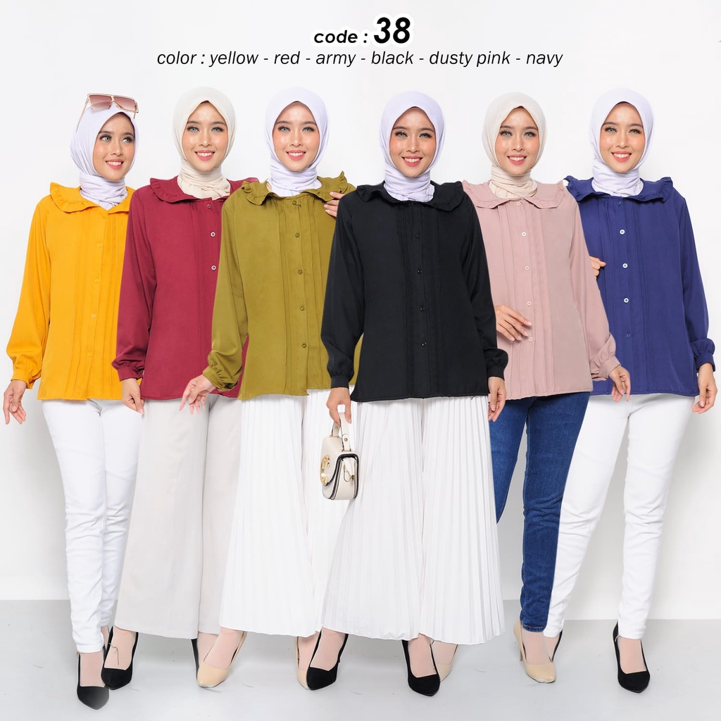 atasan blouse shakila premium/kemeja wanita opnaisel top