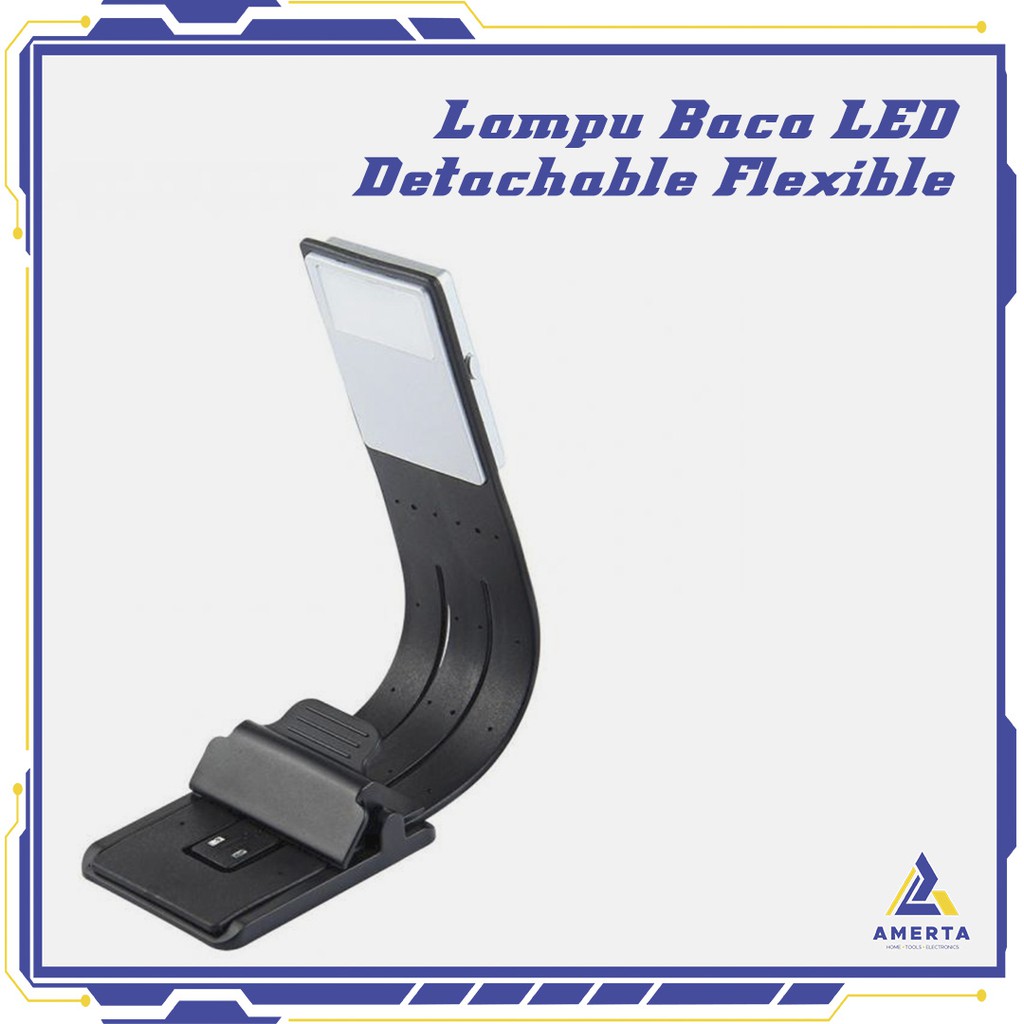 Lampu Baca LED Detachable Flexible Clip Bookmark Lights - Black