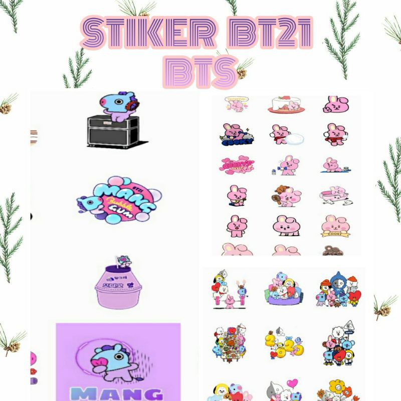 

STIKER BTS BT21, MANG, COOKY 15-20 PCS STIKER.