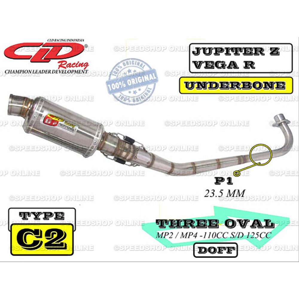 knalpot cld yamaha jupiter z vega r original type c2 c3 c7 underbone kolong