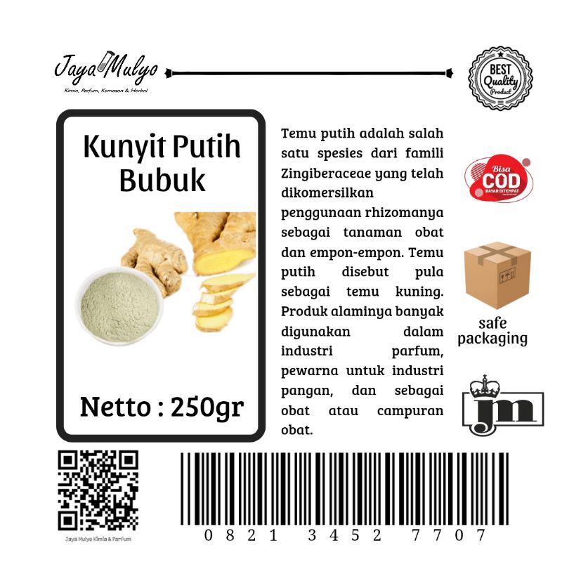 

Kunyit Putih Bubuk (250gr)