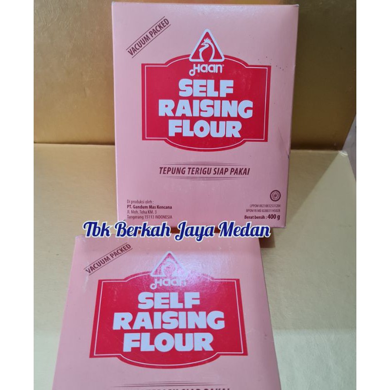 

Haan Self Raising Flour 400gr/Tepung Kue Kering Siap Pakai