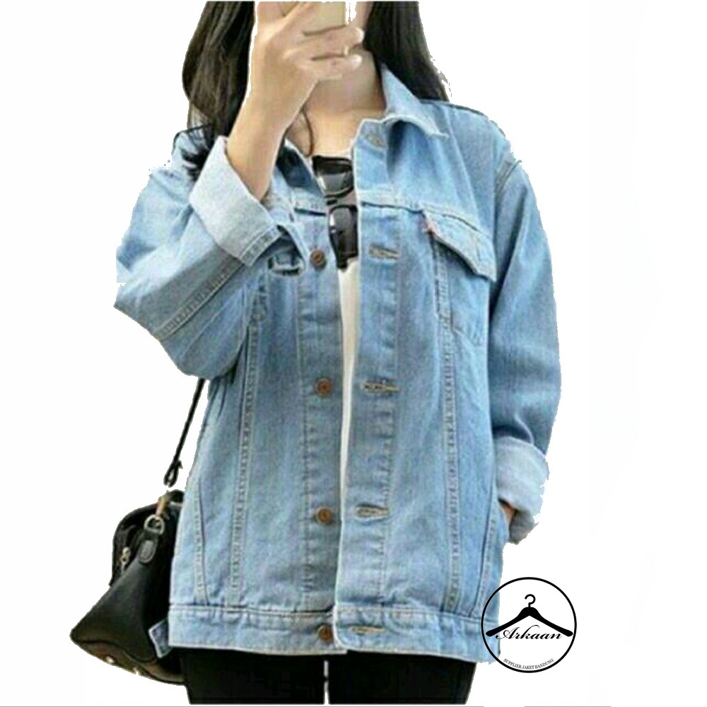 [ COD ] JAKET JEANS WANITA / JAKET JEANS CEWEK WARNA KOMBINASI / WARNA GRADASI