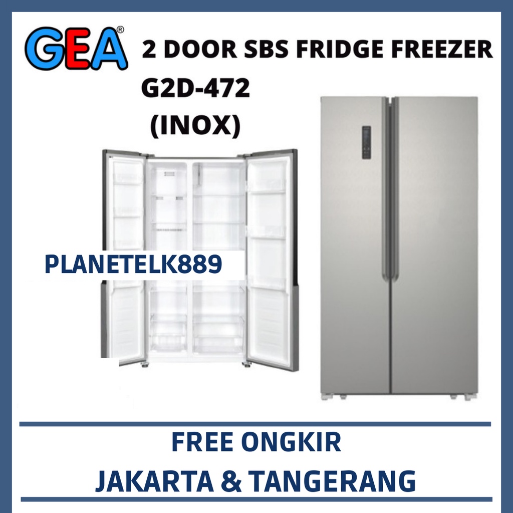 GEA G2D-472 (INOX) KULKAS SIDE BY SIDE