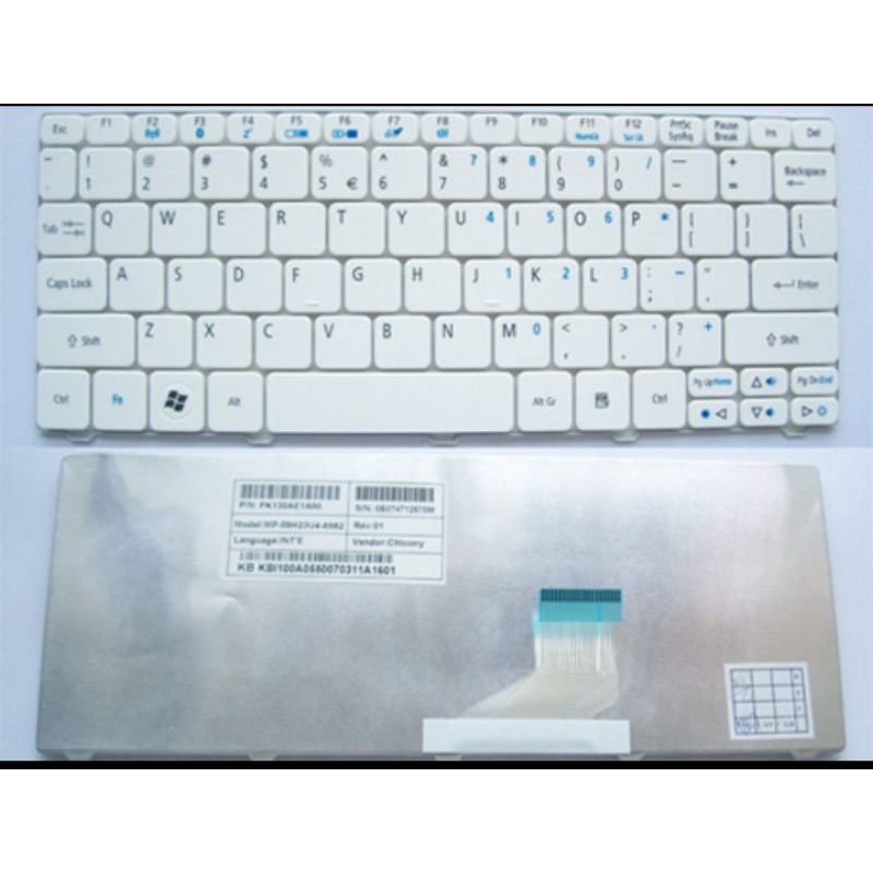 ORI Keyboard Acer Aspire One 532h, D255, D257, D260, D270, 522 - Putih